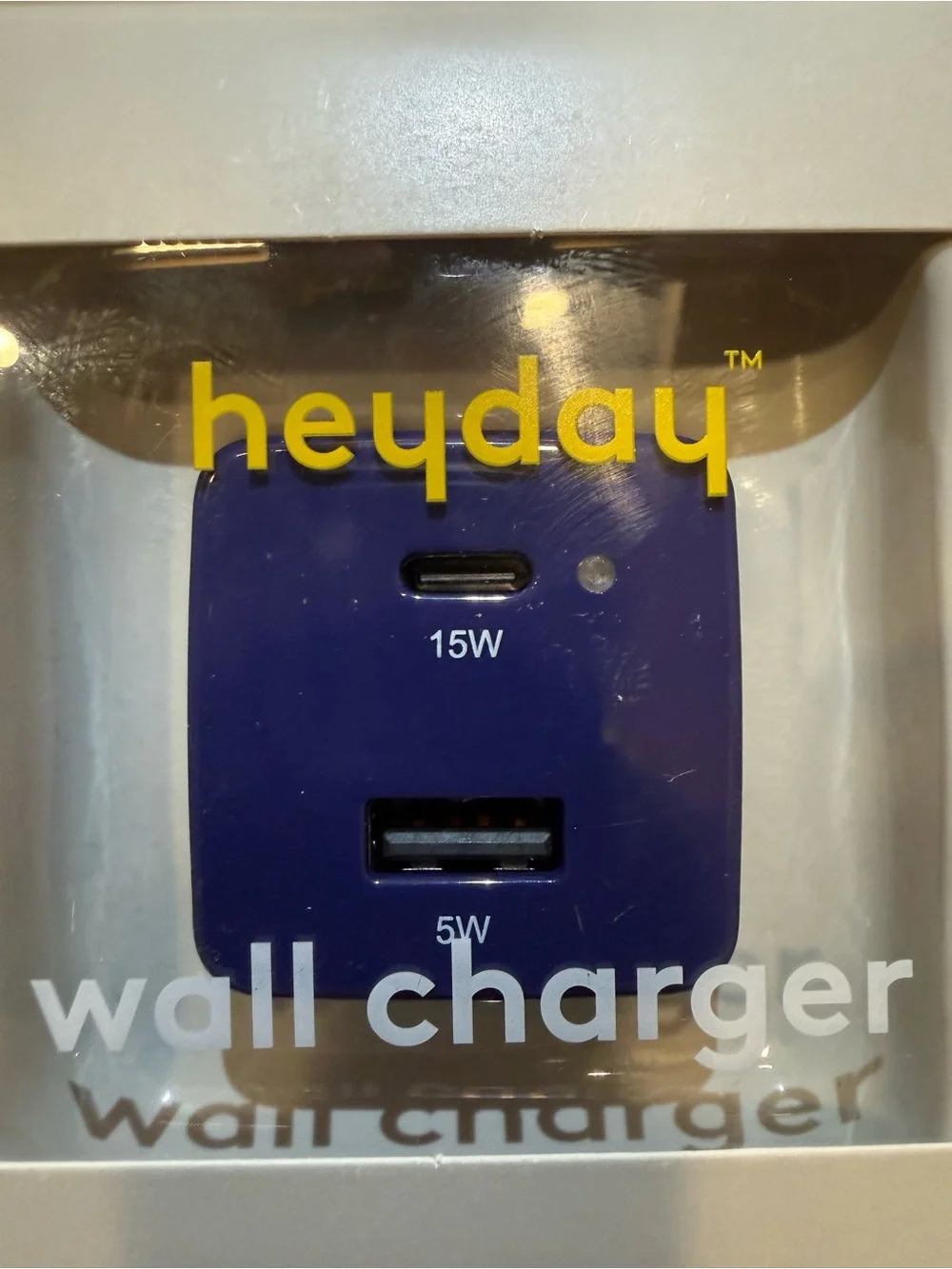 3/$15* heyday Purple Dual-Port Wall Charger with USB-C and USB-A NWT